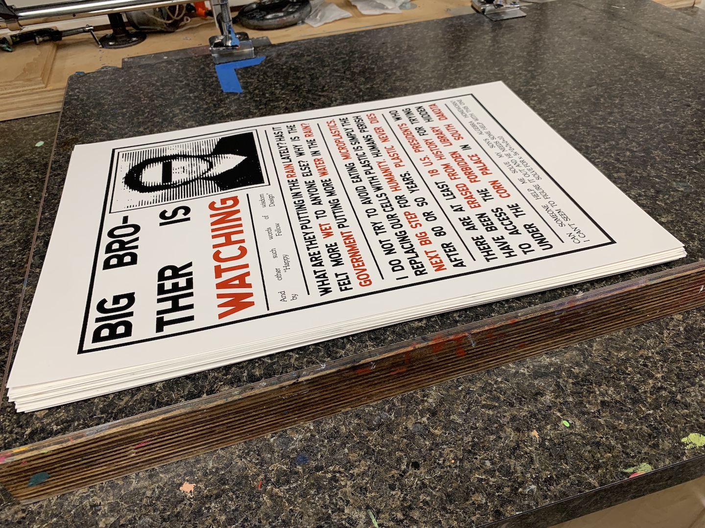 Stack of posters